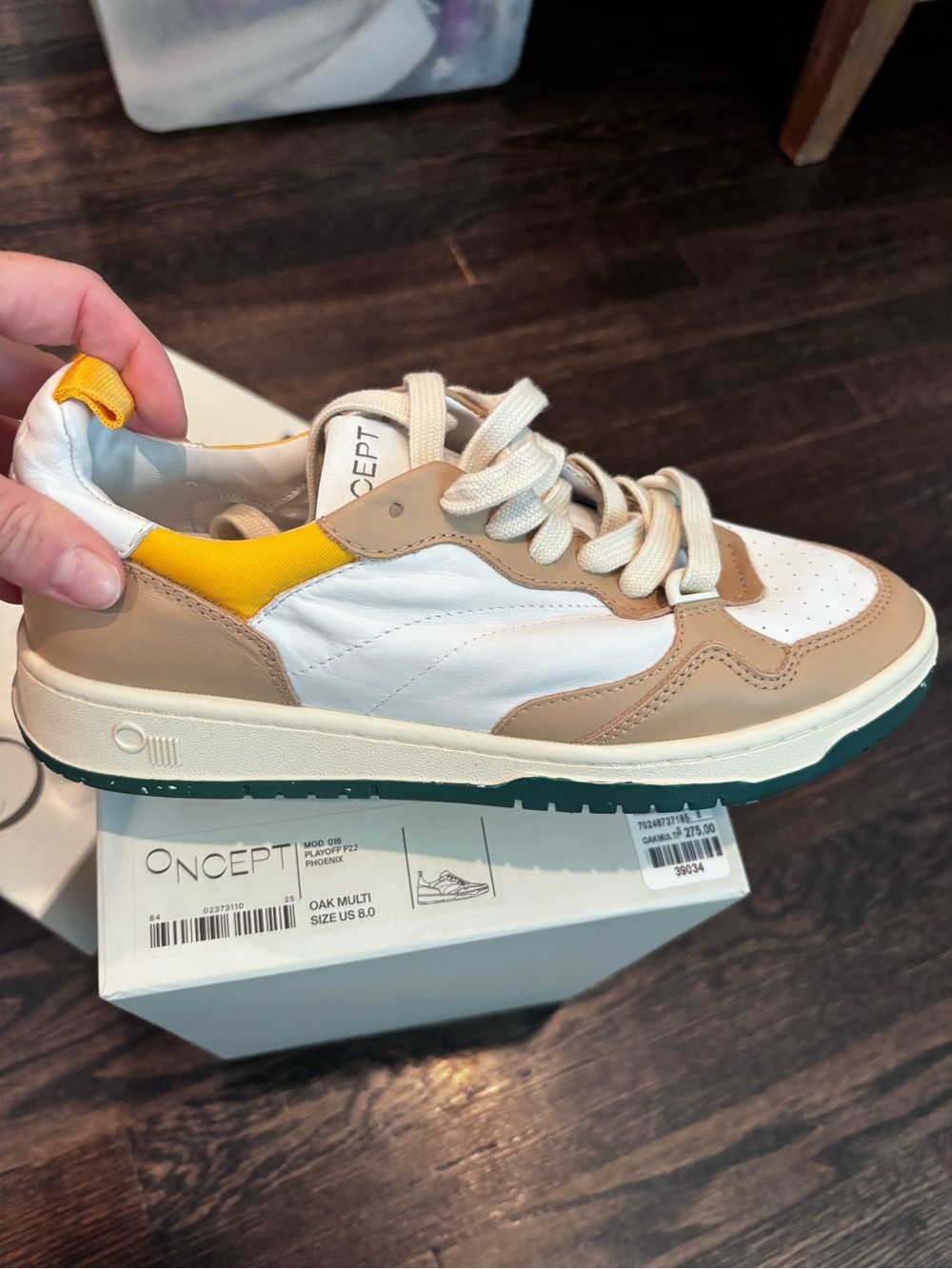 ONCEPT Women’s Oak Multi Leather Sneakers - White, Tan & Yellow